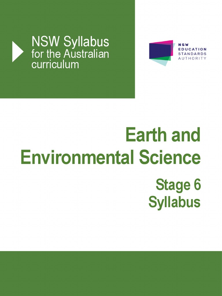 Earth and Environmental Science Stage 6 Syllabus 2017 PDF Earth