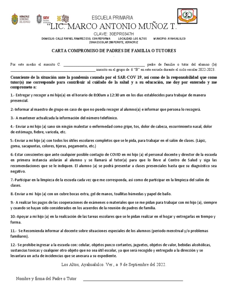 Compromiso de Padres en la Escuela | PDF | Salud pública