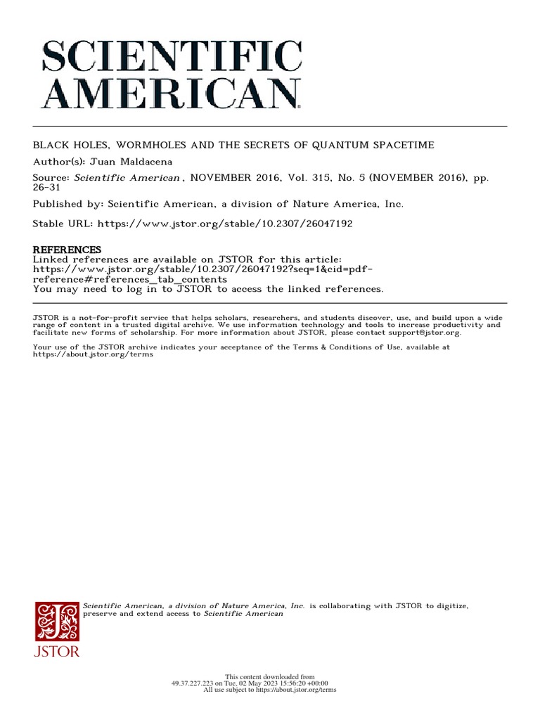 Black Holes Wormholes And The Secrets Of Quantum Spacetime Pdf