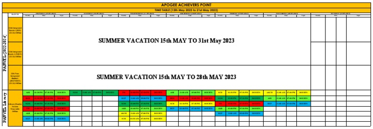 Panvel Offline Time Table May 2023 | PDF