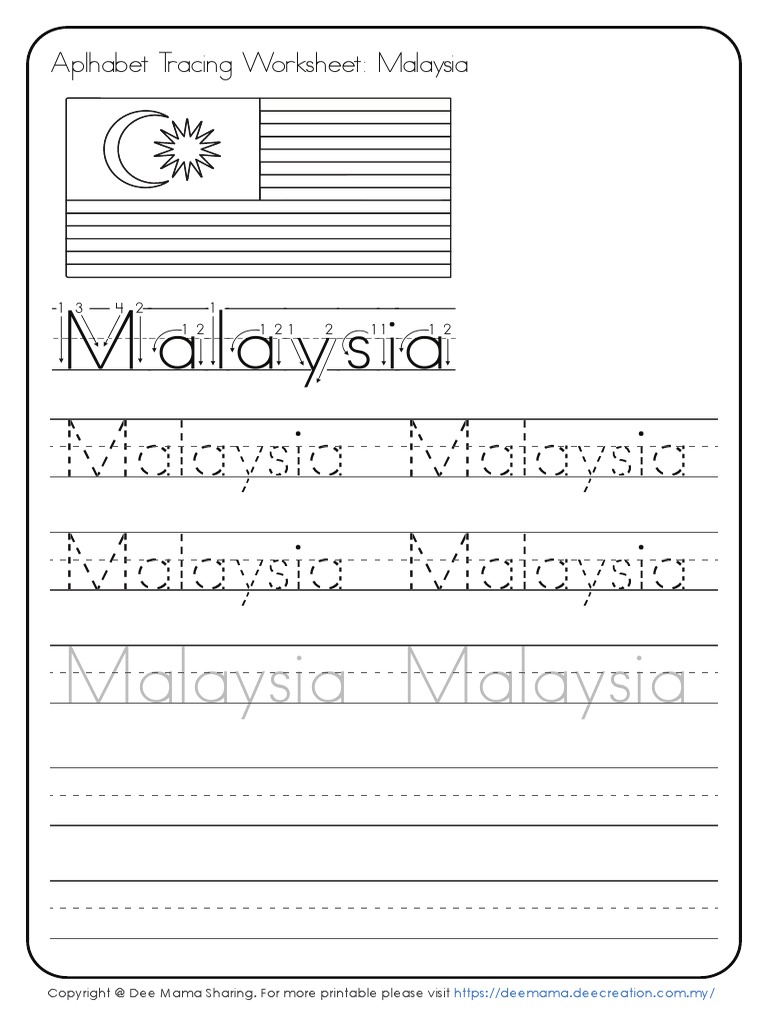 Worksheet Word Tracing Malaysia PDF