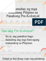 Pamumuhay NG Mga Sinaunang Pilipino