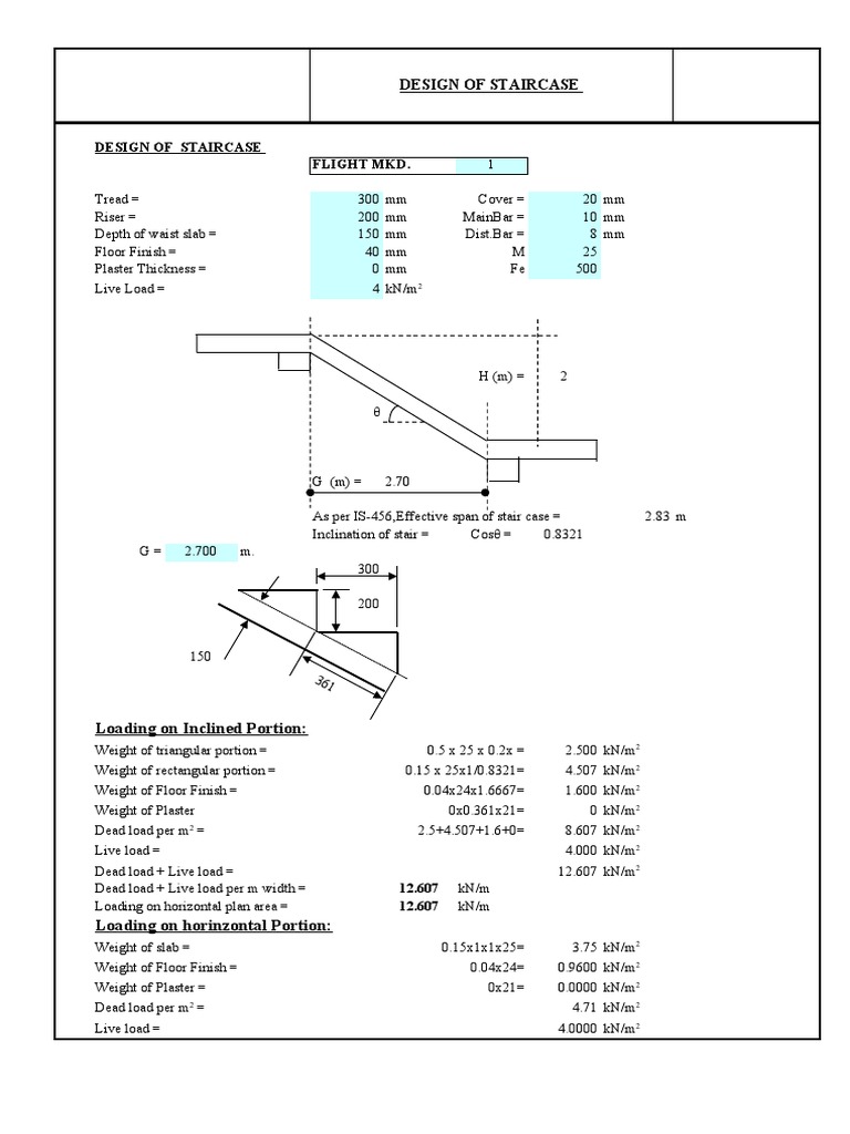 Design of RCC Staircase For Lachen - R0 | PDF | Stairs | Gardens