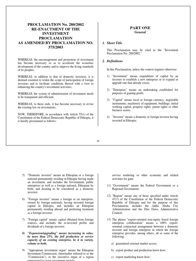 Investment Law in English PDF Investing Nationalization