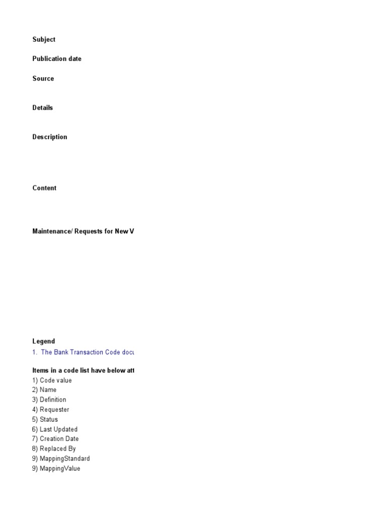 ISO 20022 External Code Sets Overview | PDF | Interbank Lending Market ...