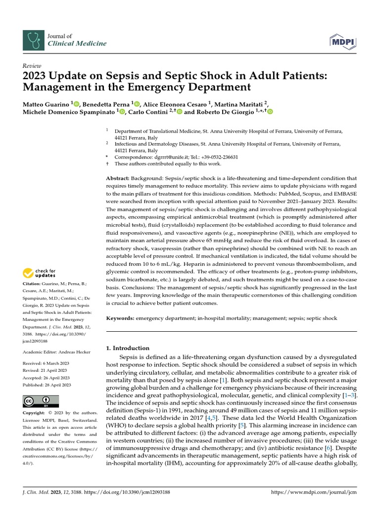 Actualización en Sepsis y Choque Septico 2023 | PDF | Sepsis ...