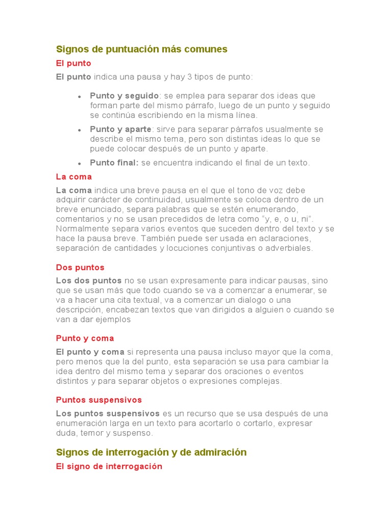 Signos de puntuación y su uso | PDF | Coma | Gramática