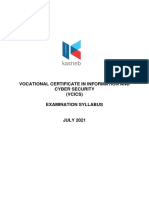Vocational Certificate in Information and Cyber Security July 2021