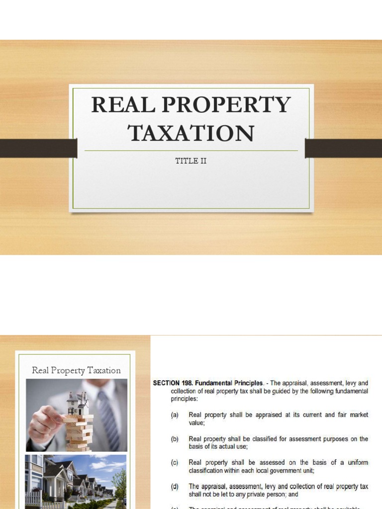 Real Property Taxation PDF Property Tax Taxes