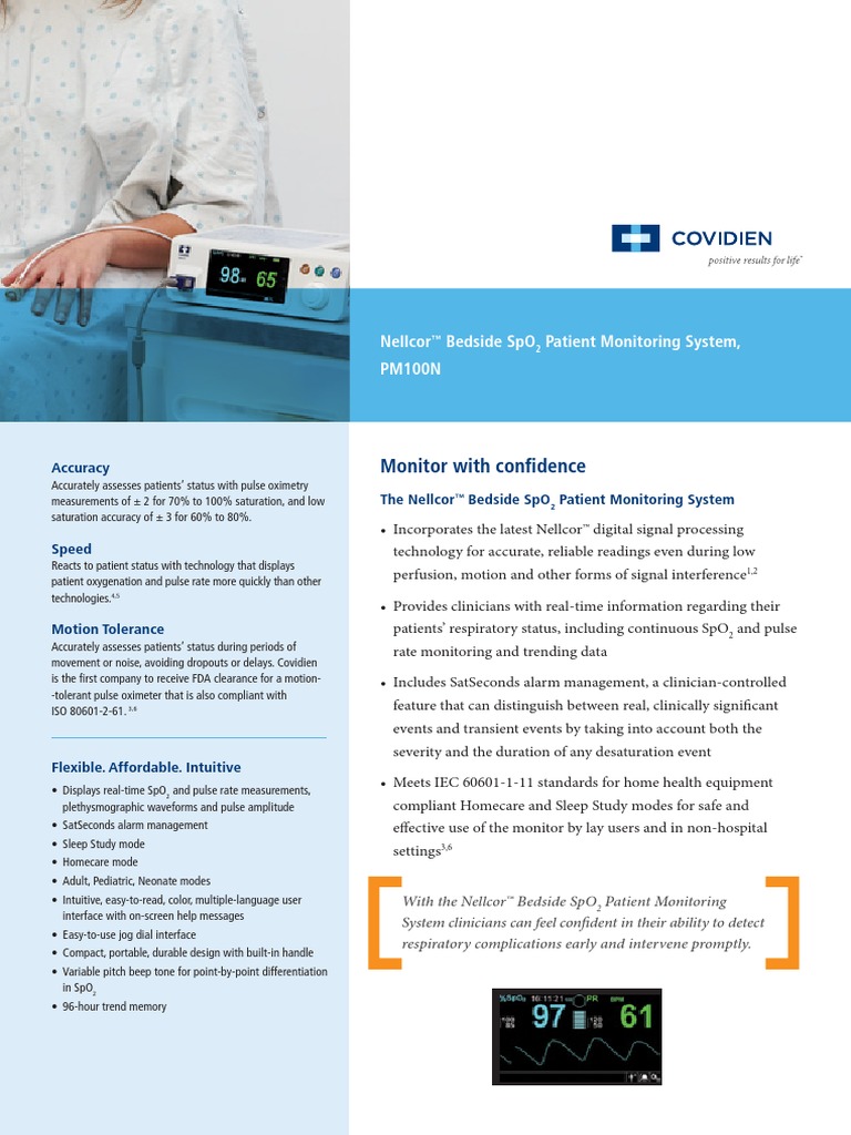 Nellcor Pulse Oximeter Pm100n Specs PDF Electrical Engineering