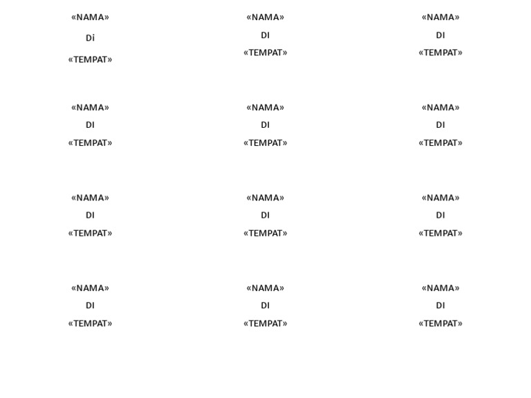 Format Nama Undangan | PDF