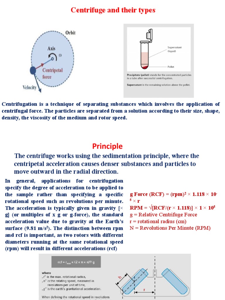 Centrifuge and Its Types PDF Centrifugation Centrifuge