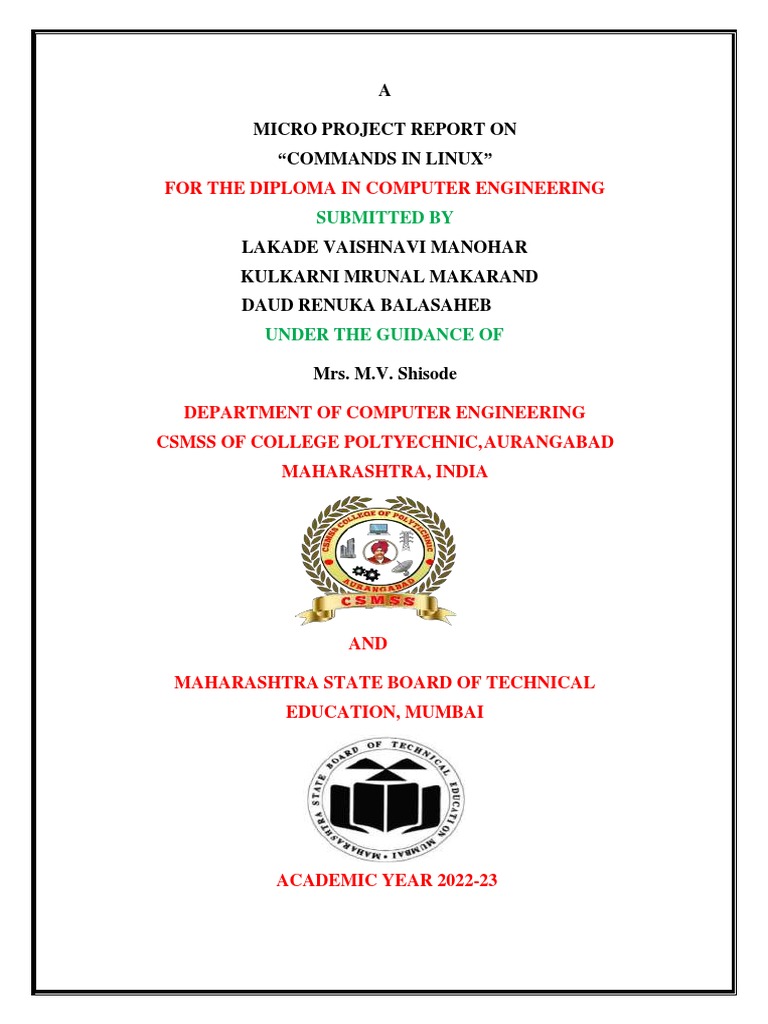 For The Diploma in Computer Engineering A Micro Project Report On