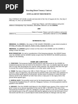 RENTAL CONTRACT