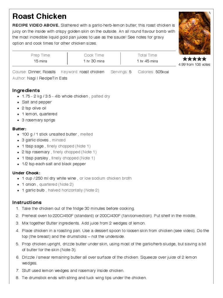 Roast Chicken RecipeTin Eats PDF