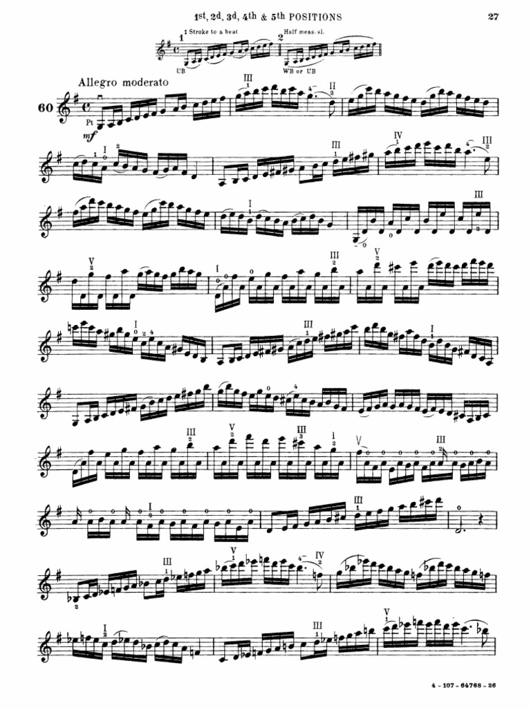 Sitt Hans 100 Etudes Pour Violon Book III Etudes Changing Positions PDF