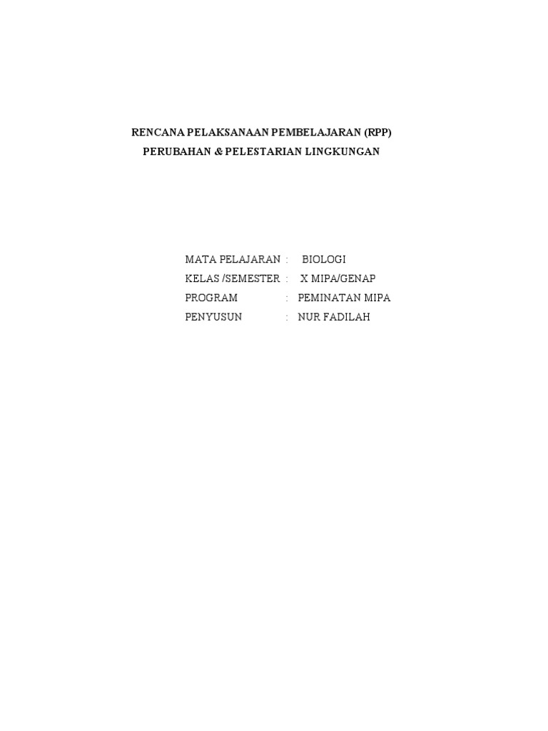Contoh RPP SMA INsan Rabbani | PDF | Sains & Matematika