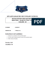 Grade 10 March Test History