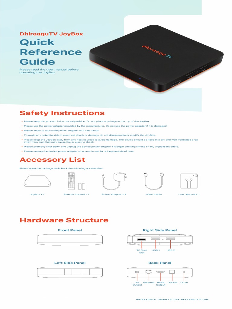 DhiraaguTV JoyBox Manual Web | PDF