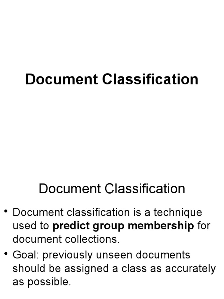 Chapter 12 document classification pdf statistical classification