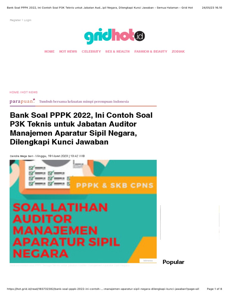 Bank Soal PPPK 2022, Ini Contoh Soal P3K Teknis Untuk Jabatan Auditor