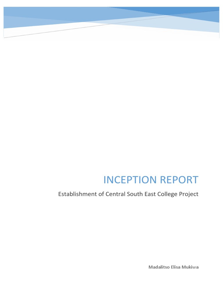 Inception Report for C-SEA College Project | PDF | Consultant | Evaluation