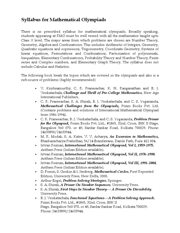 Mathematical Olympiads Pdf