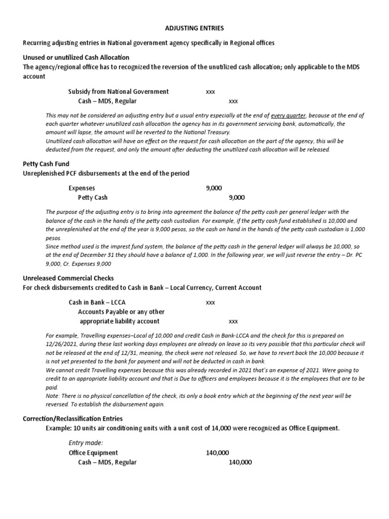 Cash Allocation Adjustments Overview | PDF | Expense | Debits And Credits