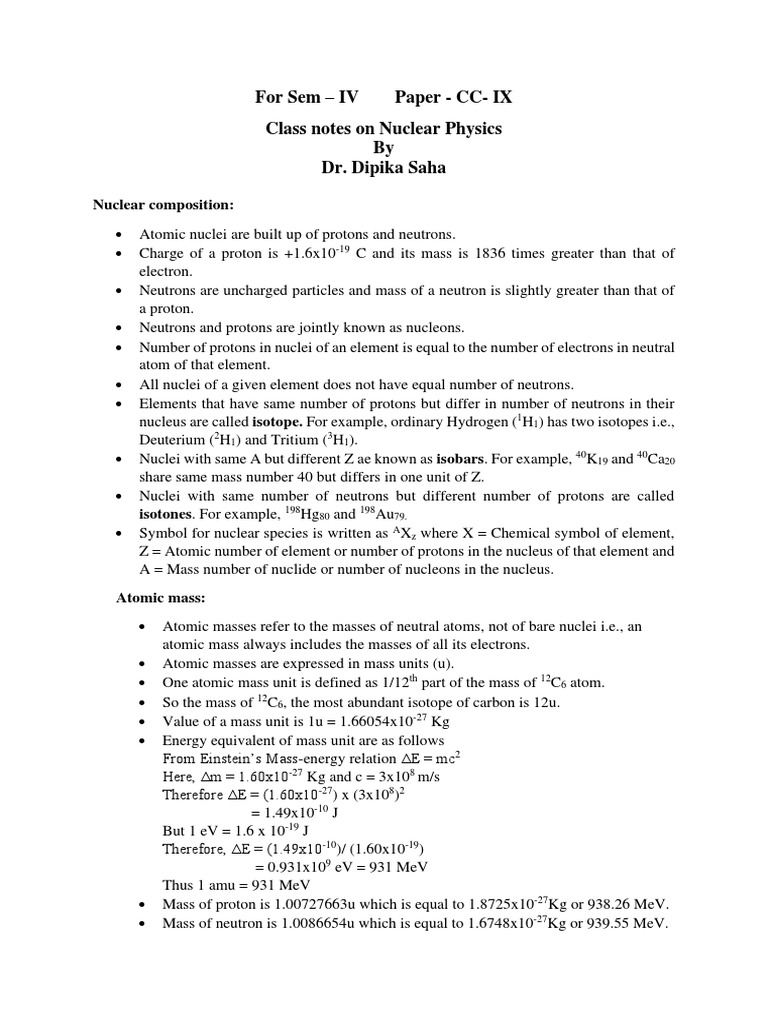 Nuclear Physics | PDF | Atomic Nucleus | Nuclear Force