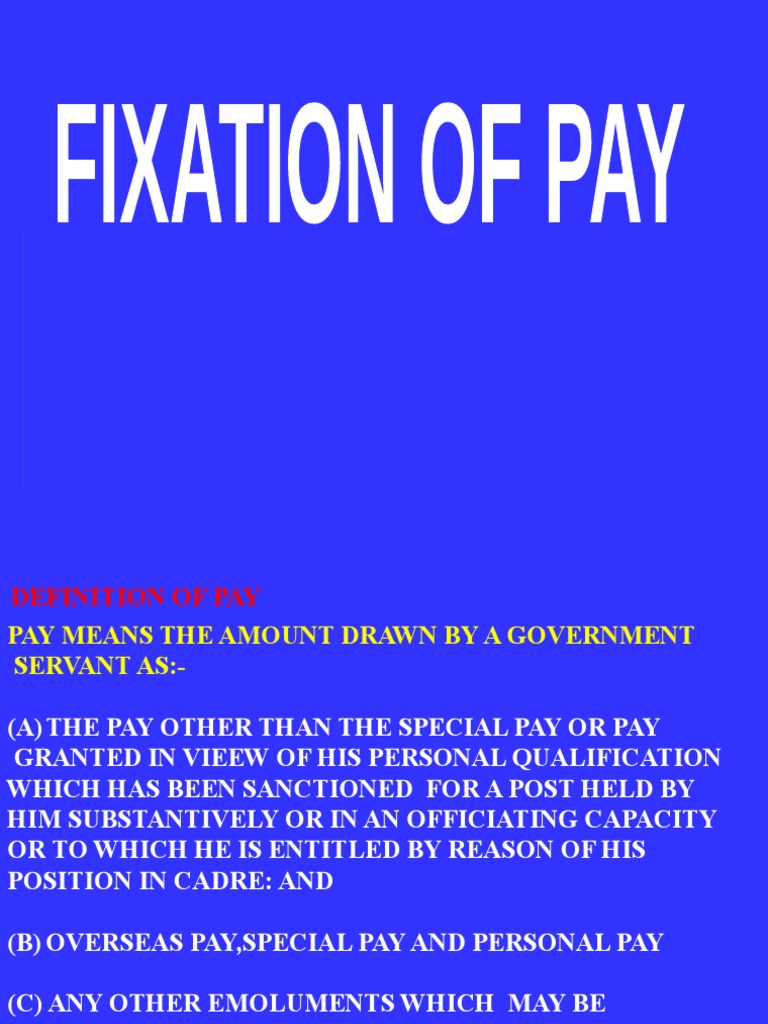 Pay Fixation PDF Government Justice