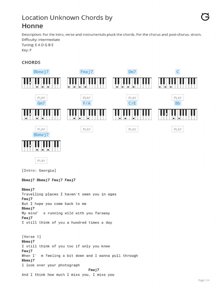 Location unknown chords pdf
