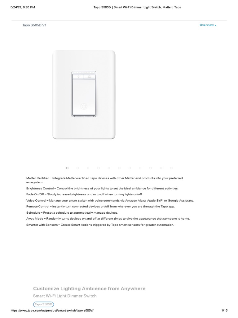 Tapo S505D 6 PDF Switch Wi Fi