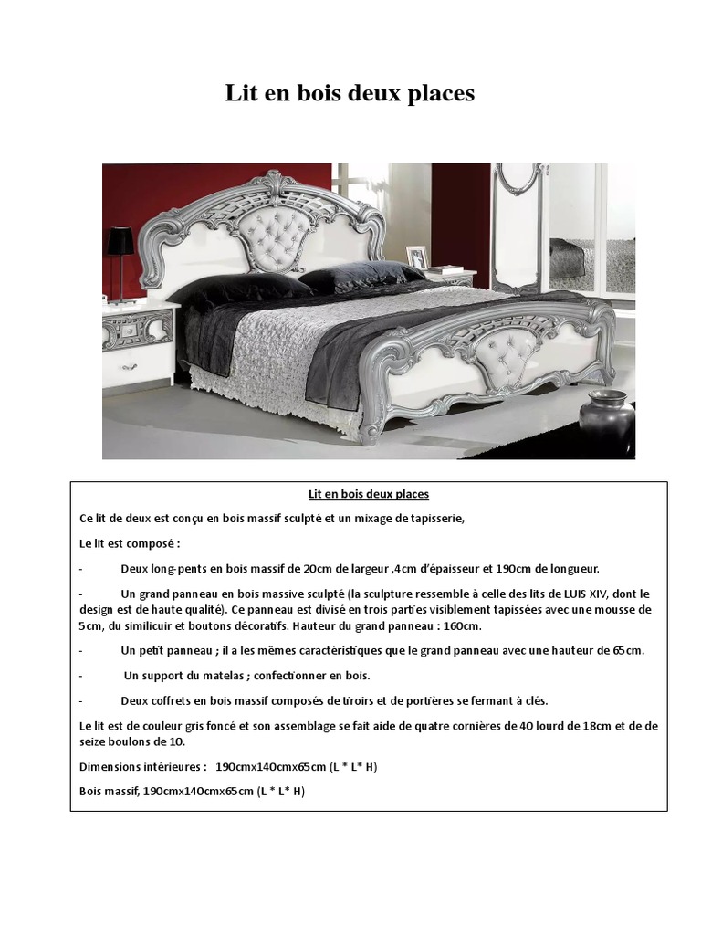 Lit avec tête de lit rangements et tiroirs 140 x 190 cm - Coloris : Blanc +  Sommier + Matelas - FLORIAN