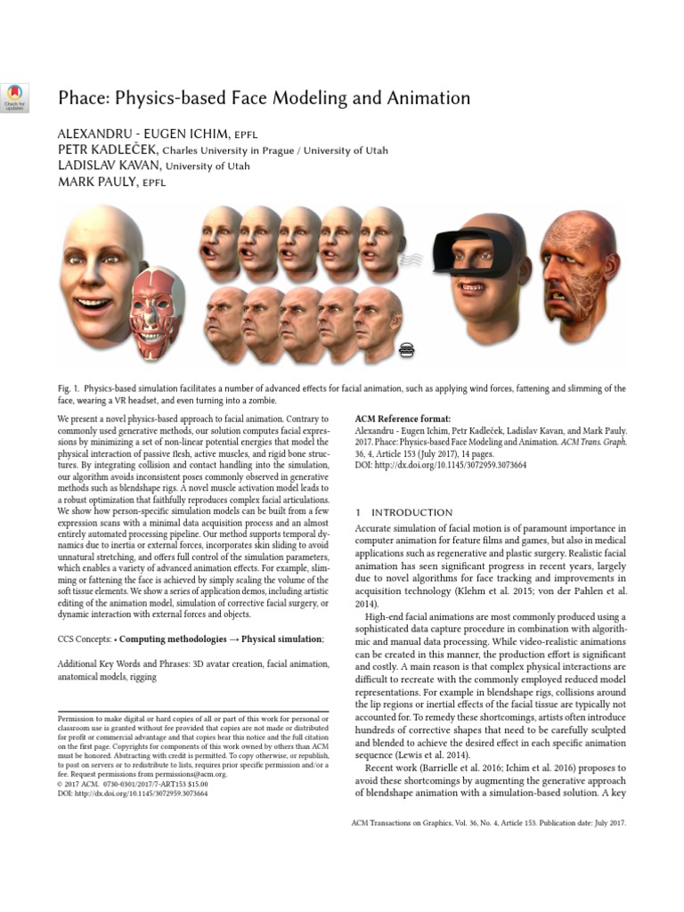 Phace - Physics-Based Face Modeling and Animation | PDF | Simulation ...