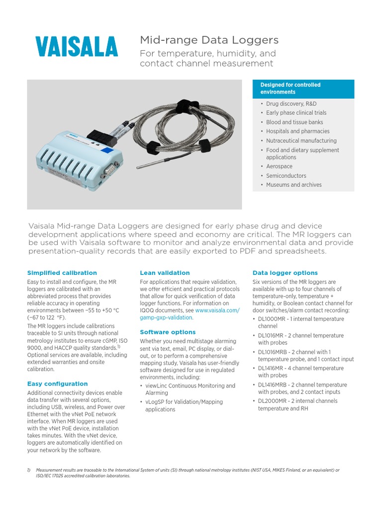 Middle Range General Data Logger | PDF | Calibration | Verification And ...