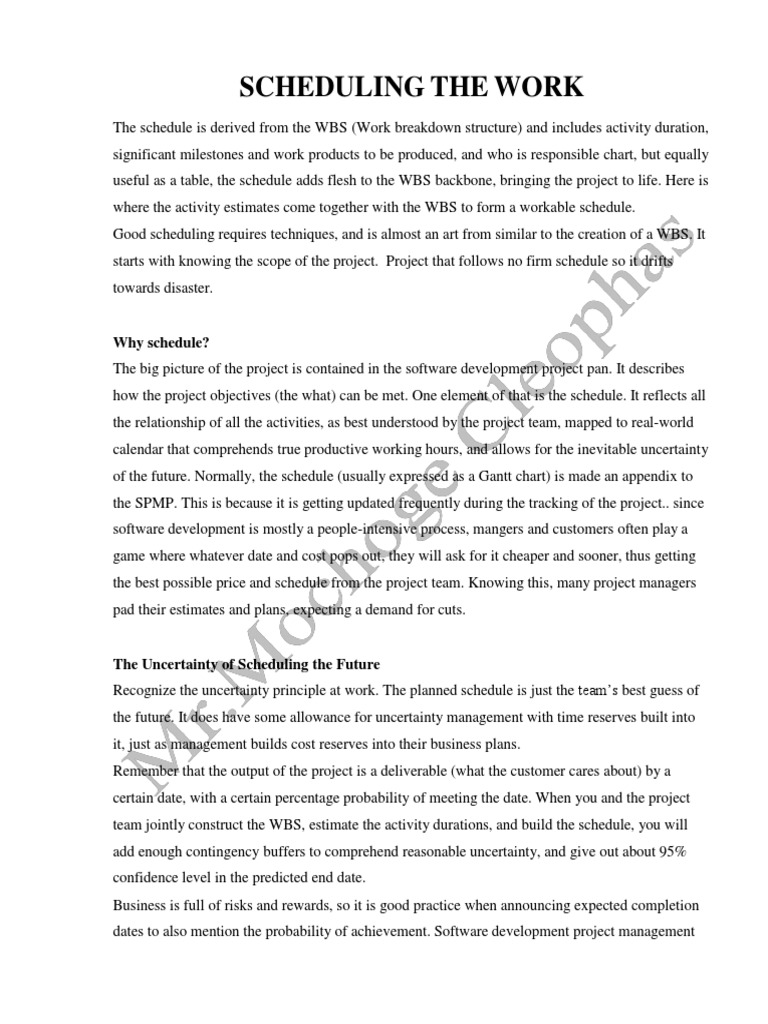 Scheduling The Work | PDF | Business