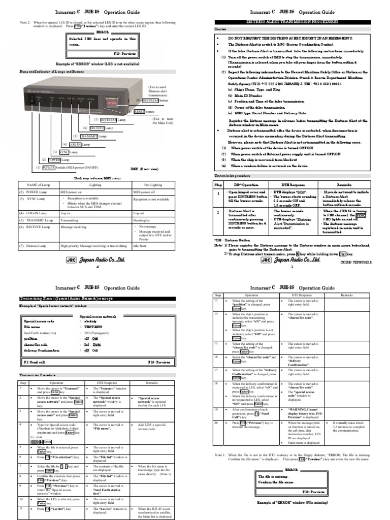 JUE85 operationguide7ZPSC0213 | PDF | Telecommunications | Computing