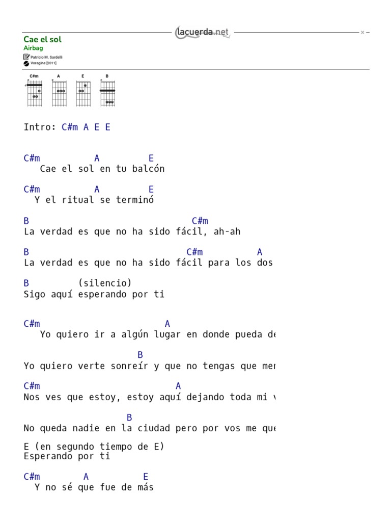 CAE EL SOL, Airbag Acordes PDF