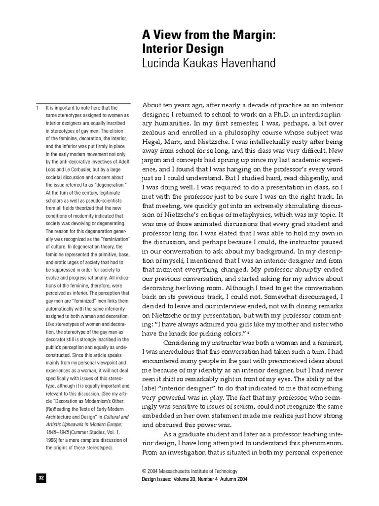 Interior Design's Marginalization Explained | PDF | Feminism | Gender ...