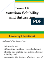 Solution, Solubility and Saturation