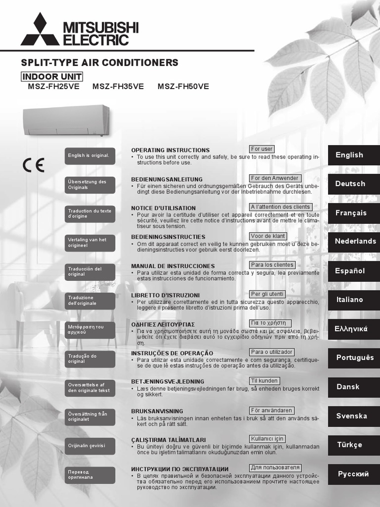 Manuel Utilisation Mitsubishi Hyper Heating MSZ FH PDF
