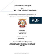 Technical Seminar Report On "Regenerative Braking System"