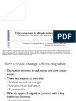 Policy Responses To Climate-Induced Migration: Findings From ADB Project and Relevance To The Philippines by François Gemenne