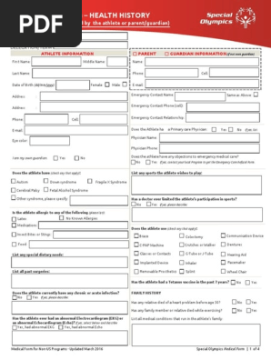 MedFest Health History and Physical Exam Form NON US Programs Fillable