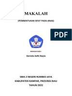 Tugas Pembentukan Sifat Pada Anak Deristia