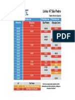 Linha: 47 São Pedro: Partidas De: Partidas De: Partidas De: Faixa Horária Bocaina