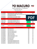 Lista Precios Repuestos Grupo Macuro Oriente 12-05-2023