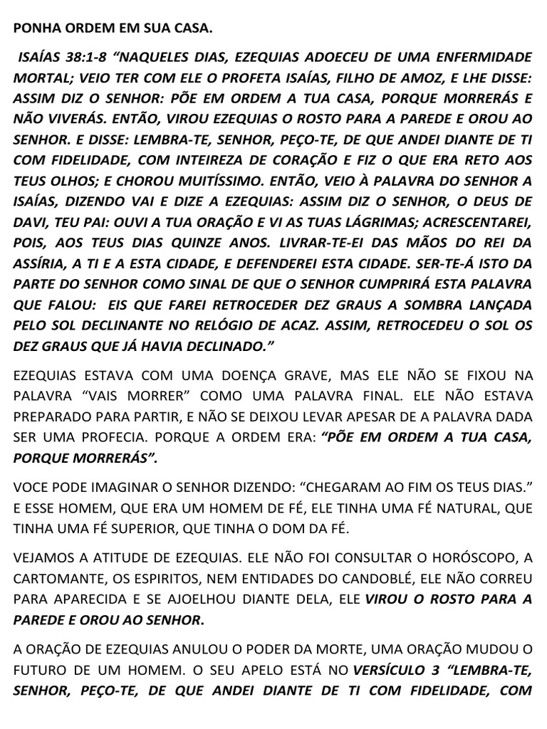 Ponha Ordem em Sua Casa | PDF | Isaías | Amor