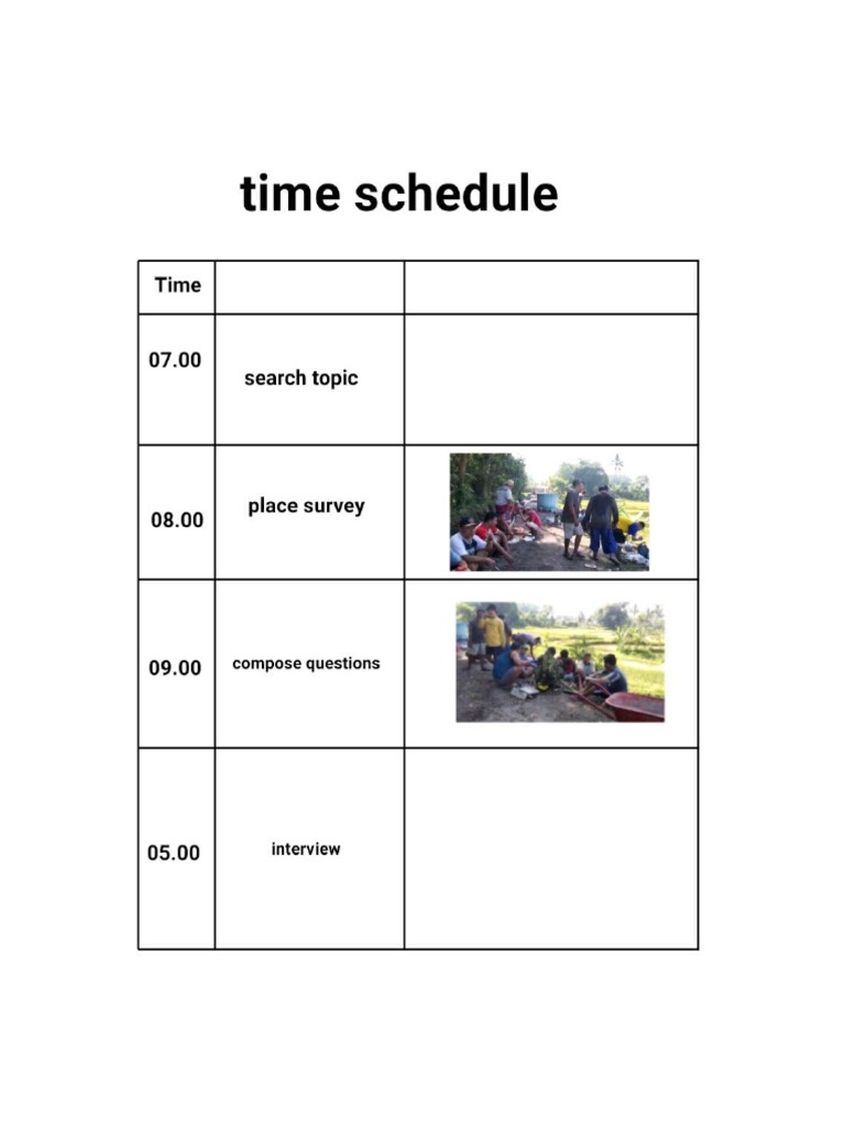 Time Schedule | PDF