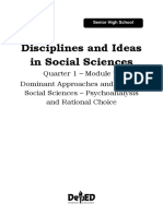 DISS - Mod7 - Dominant Approaches and Ideas of Social Sciences Psychoanalysis and Rational Choice